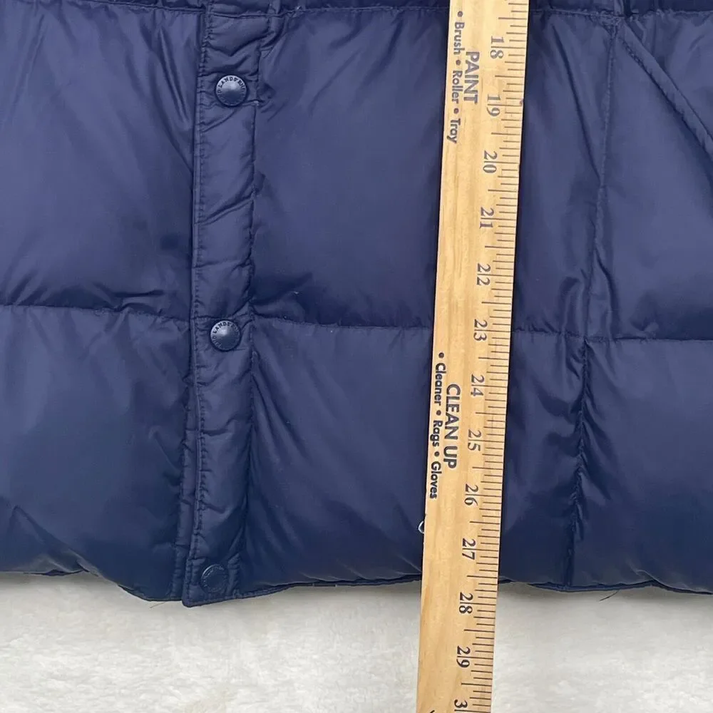 Lands End Vest Men 2XL Blue Down Puffer Pockets Outdoor Camp Hike Winter